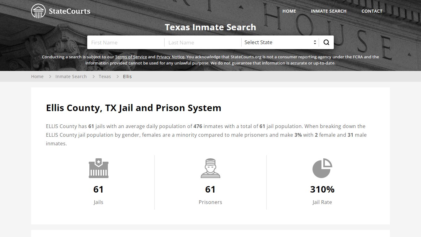 Ellis County, TX Inmate Search - StateCourts